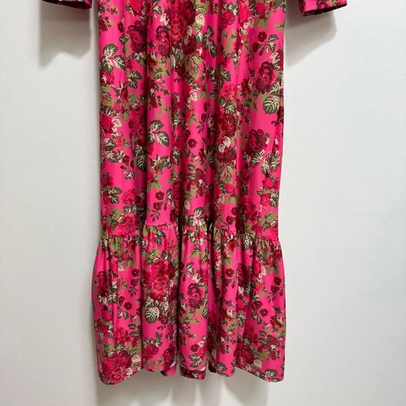 Smith & Quinn The Marigold Midi Dress Women Small Floral Balloon Sleeve Square N - Picture 6 of 13